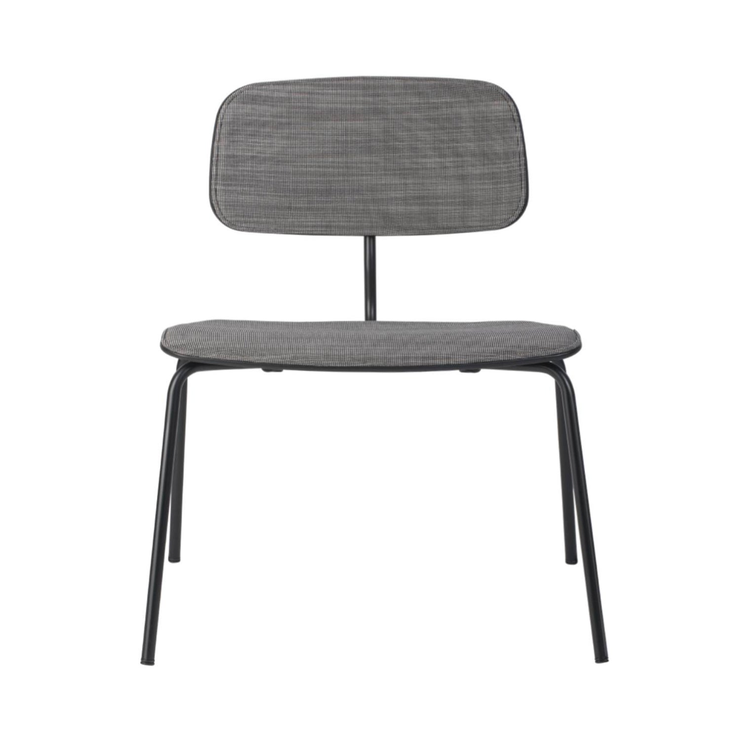 Kevi 2063 Lounge Chair: Powder Coated Black + Front Upholstered + Black Lazure