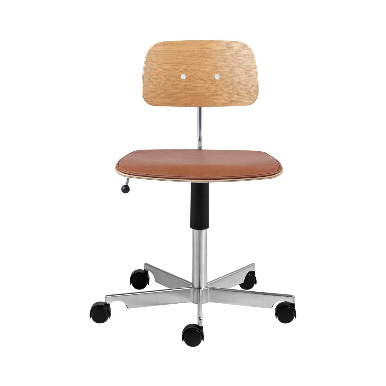 Kevi 2533 Chair: Size A + Seat Upholstered + Oak Veneer + With Tilt