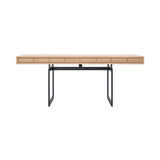 Office Desk: Lacquered Oak + Grey