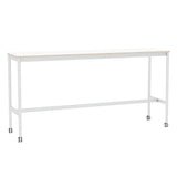 Base High Table with Castors: 190 + High + Narrow + White Laminate + Plywood Edge + White
