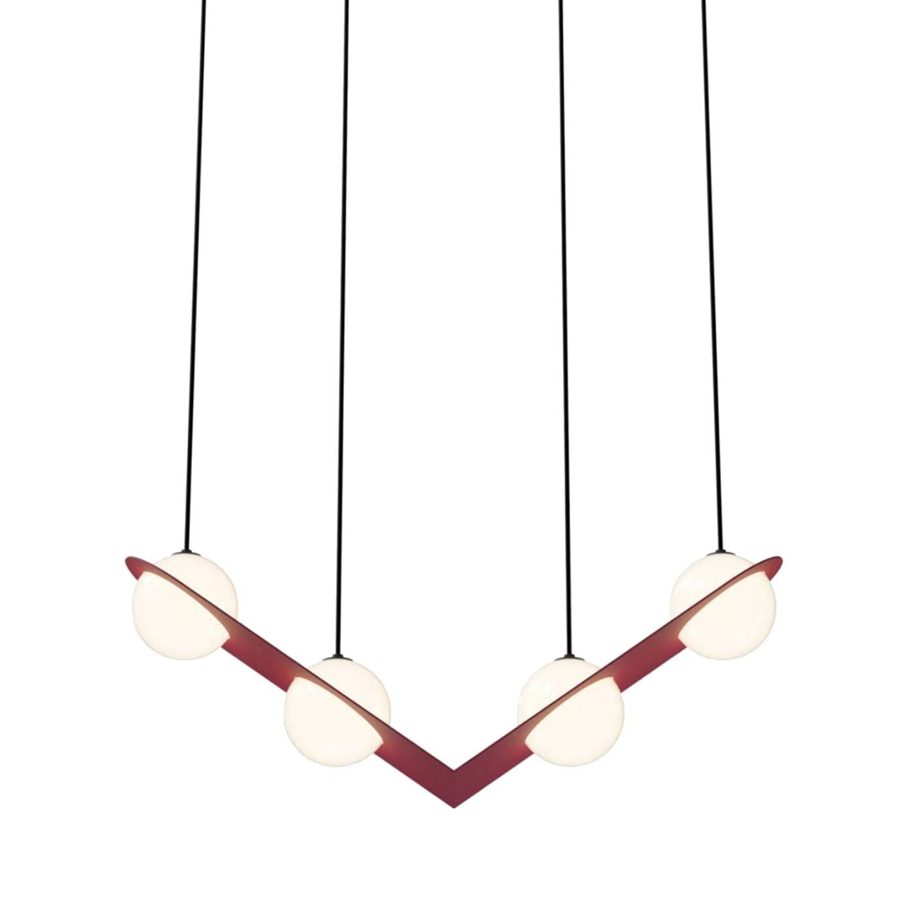 Laurent 02 Suspension Lamp: Burgundy + Black