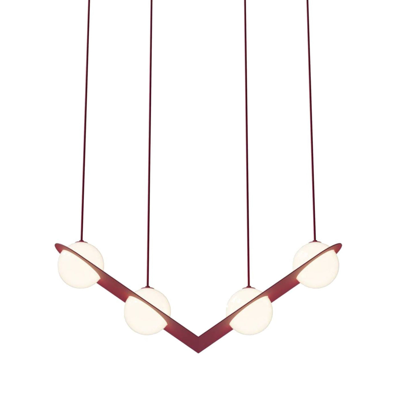 Laurent 02 Suspension Lamp: Burgundy + Burgundy