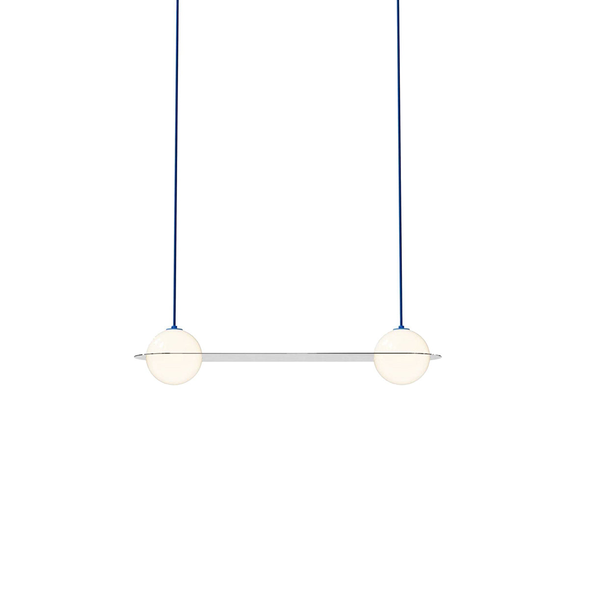 Laurent 03 Suspension Lamp: Nickel Plated + Blue
