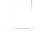 Laurent 03 Suspension Lamp: Nickel Plated + Blue