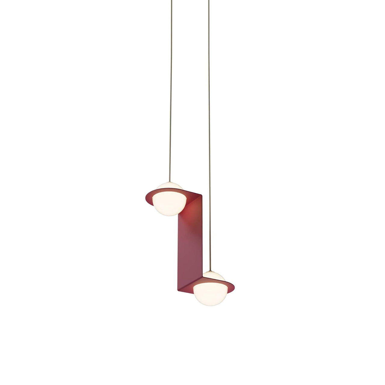 Laurent 05 Suspension Lamp: Textured Burgundy + Beige