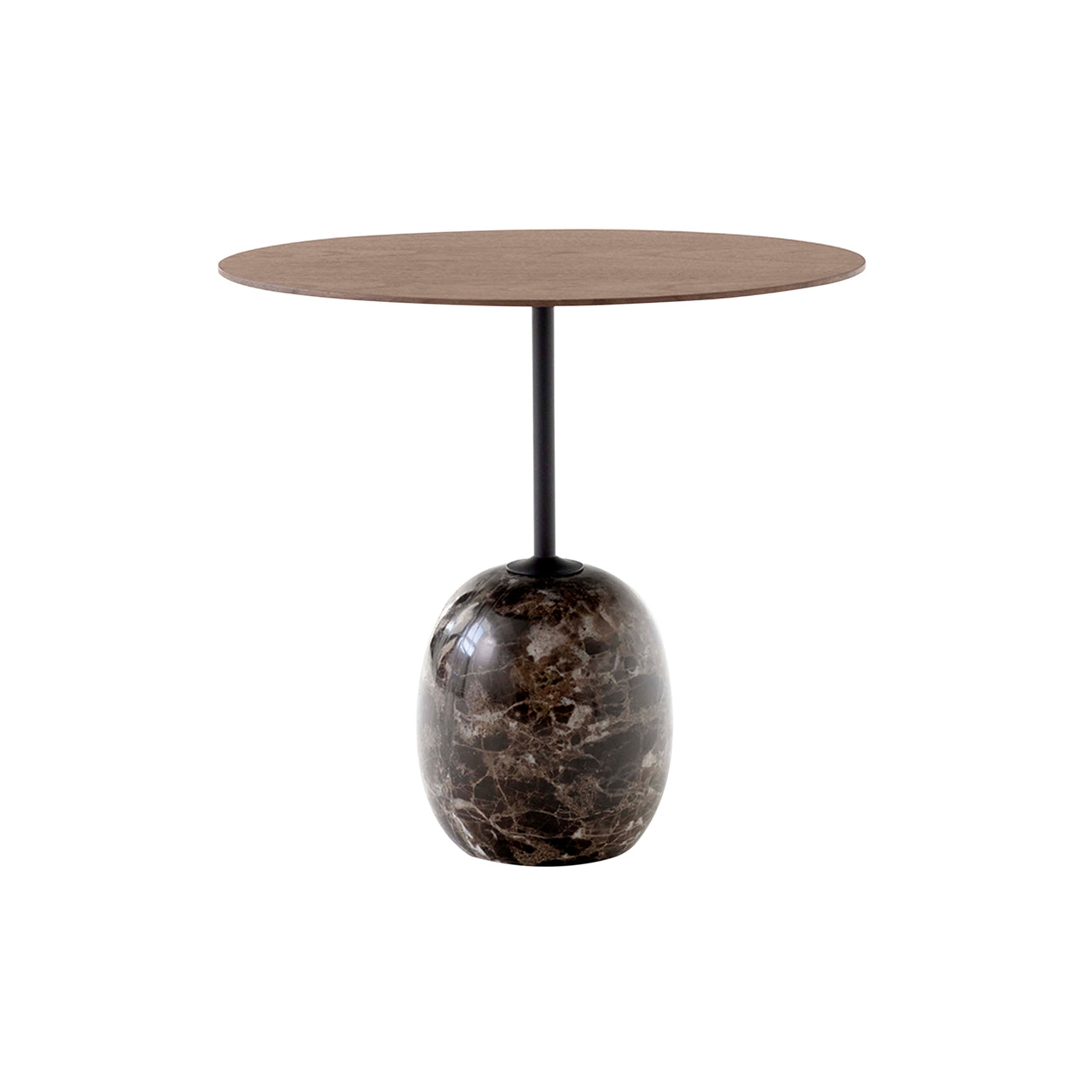 Lato Table LN9: Lacquered Walnut + Emperador Marble
