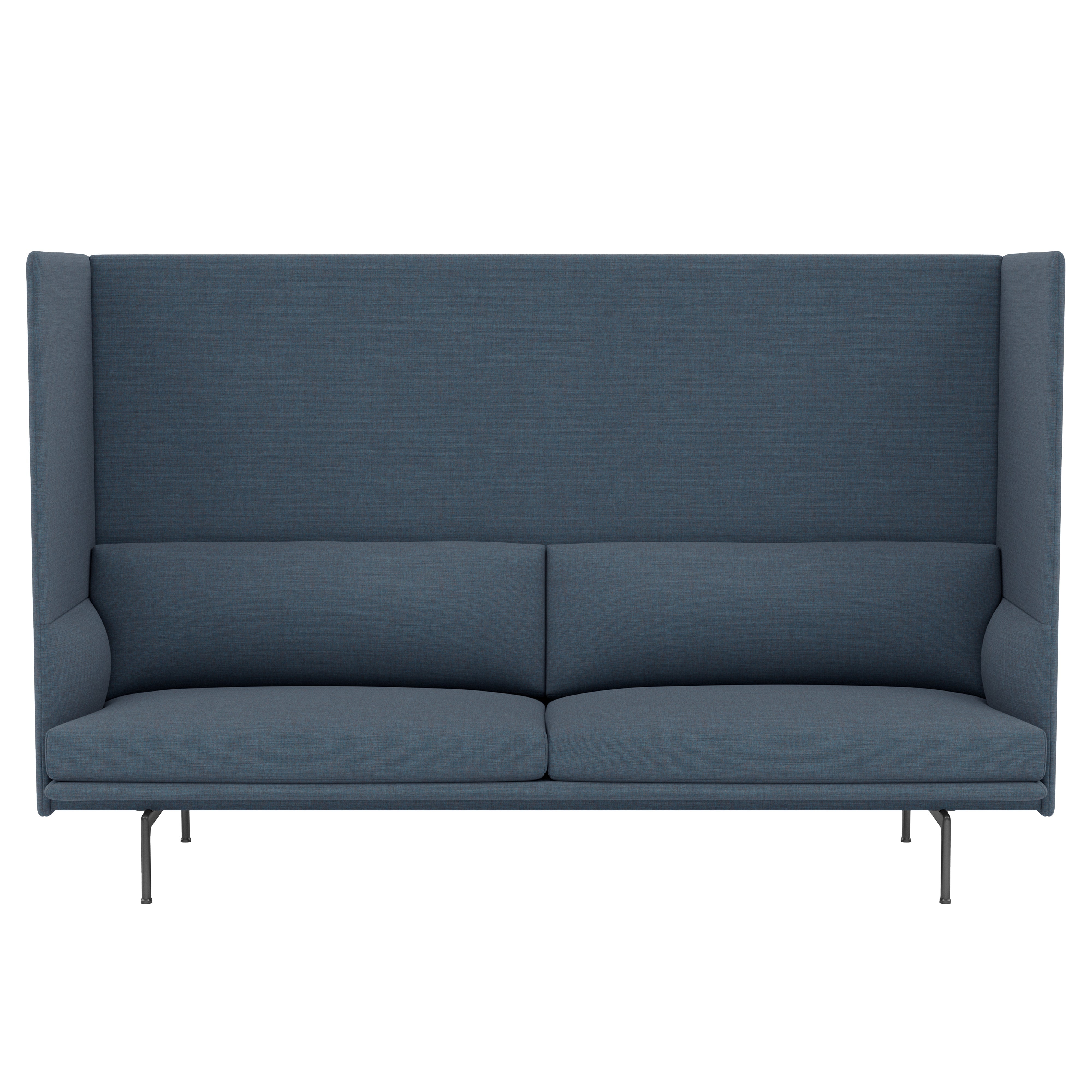 Outline Highback 3-Seater Sofa: Large + Low + Black