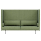 Outline Highback 3-Seater Sofa: Large + Low + Polished Aluminum