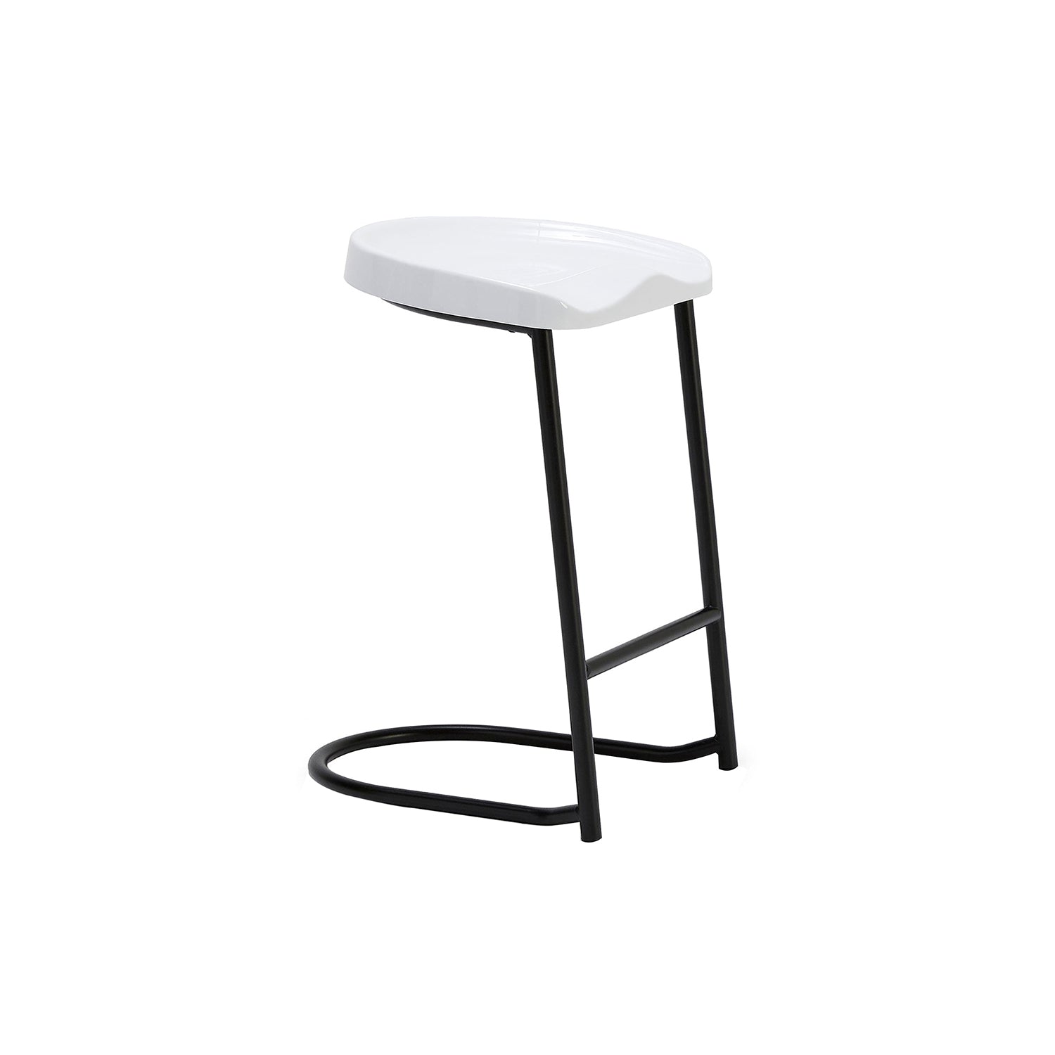 Heidi Stool: Stacking + Low + White + Black