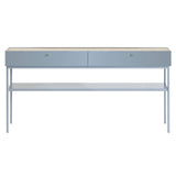 Luc Console 160: White Stained Oak + Nordic Blue