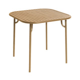Week-End Square Dining Table with Slats: Gold