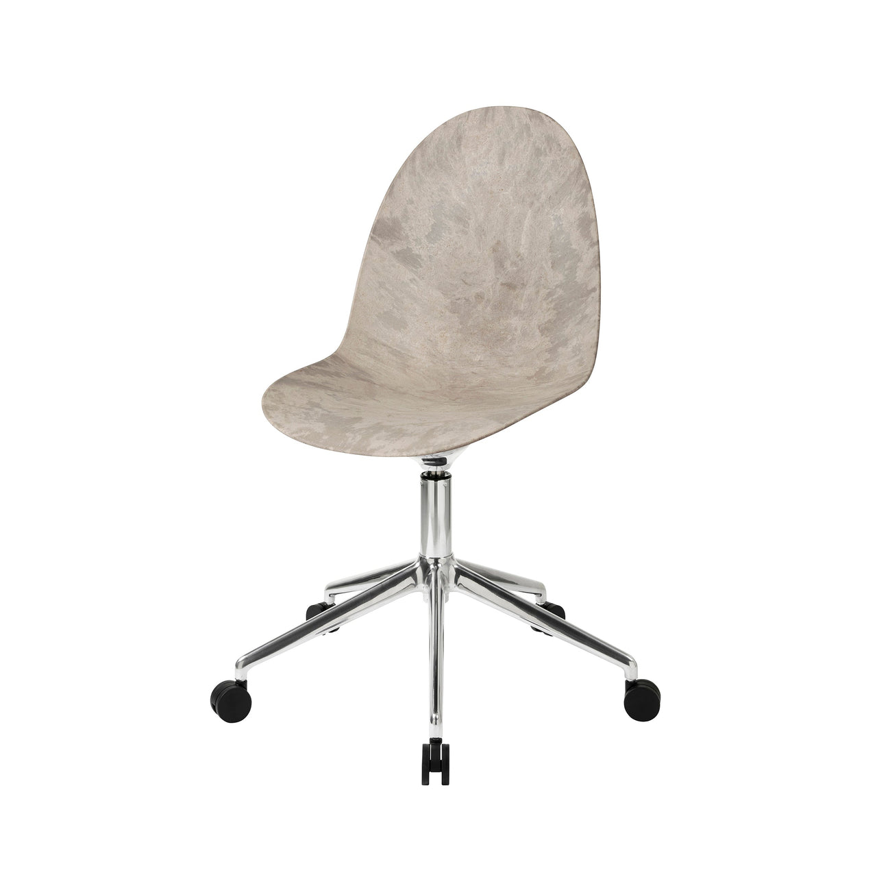 Eternity Swivel with Castor: Wood Waste Grey + Polished Aluminum