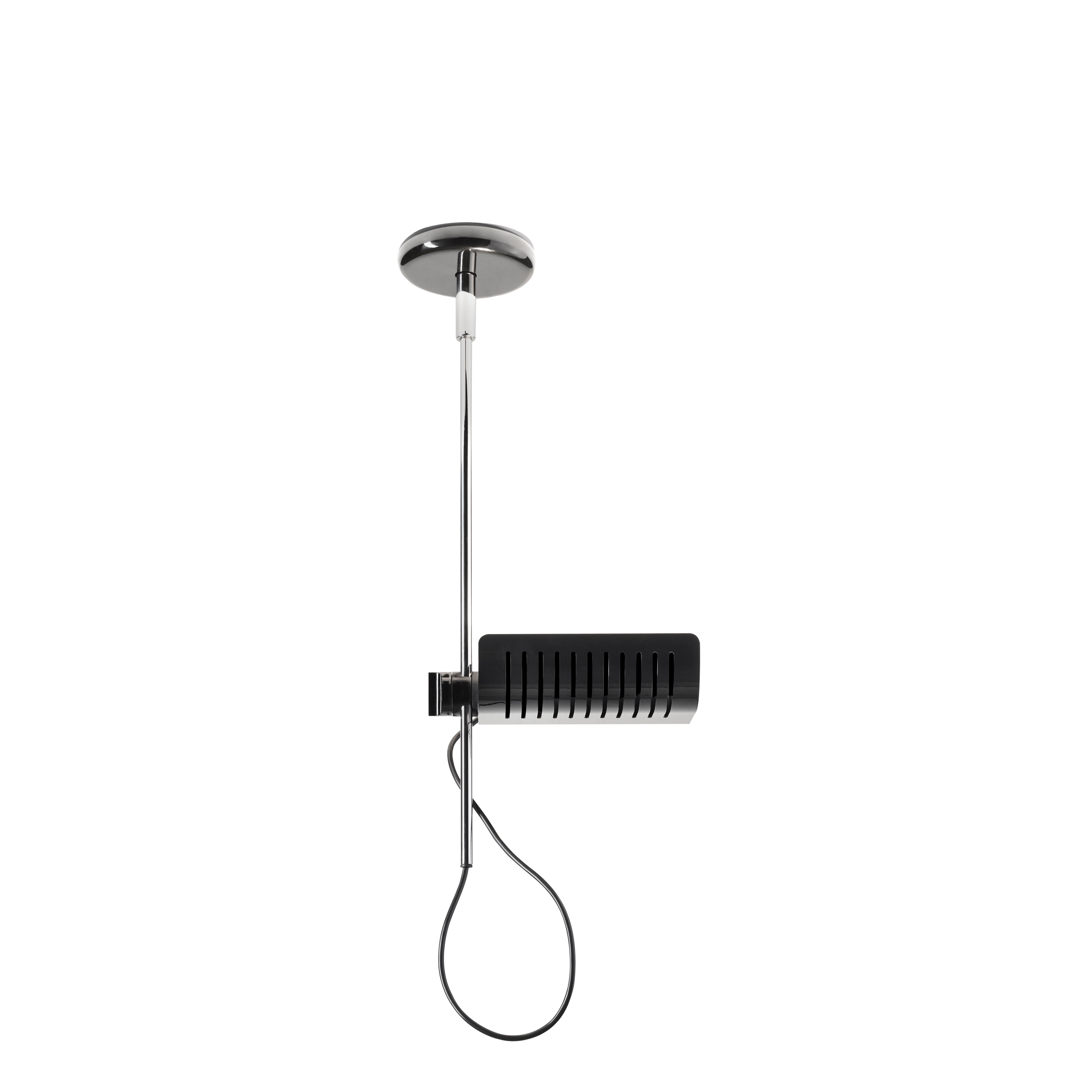 Colombo Suspension Lamp: Black + Chromium Plated