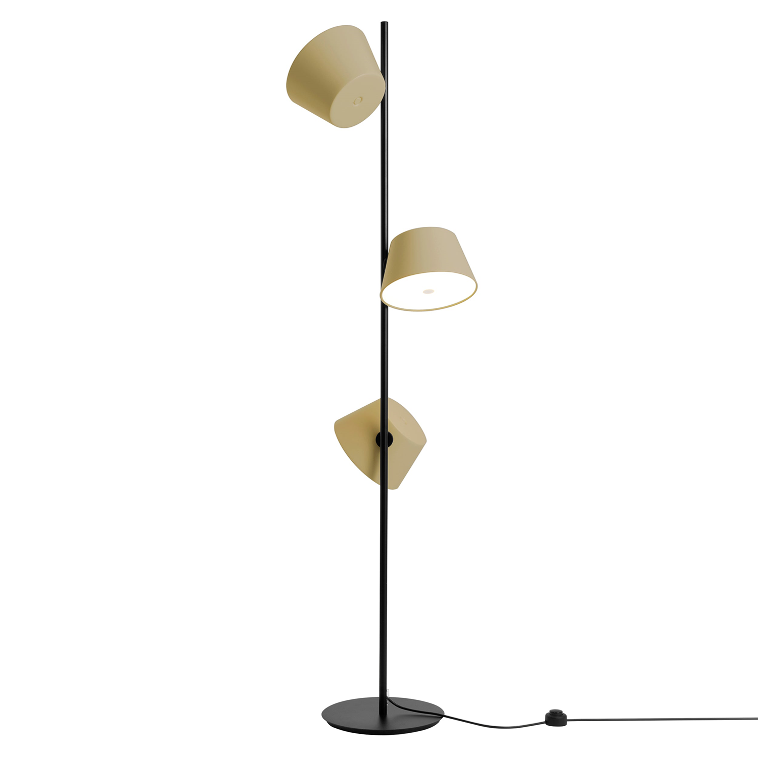 Tam Tam Floor Lamp: Three Shades + Olive Yellow
