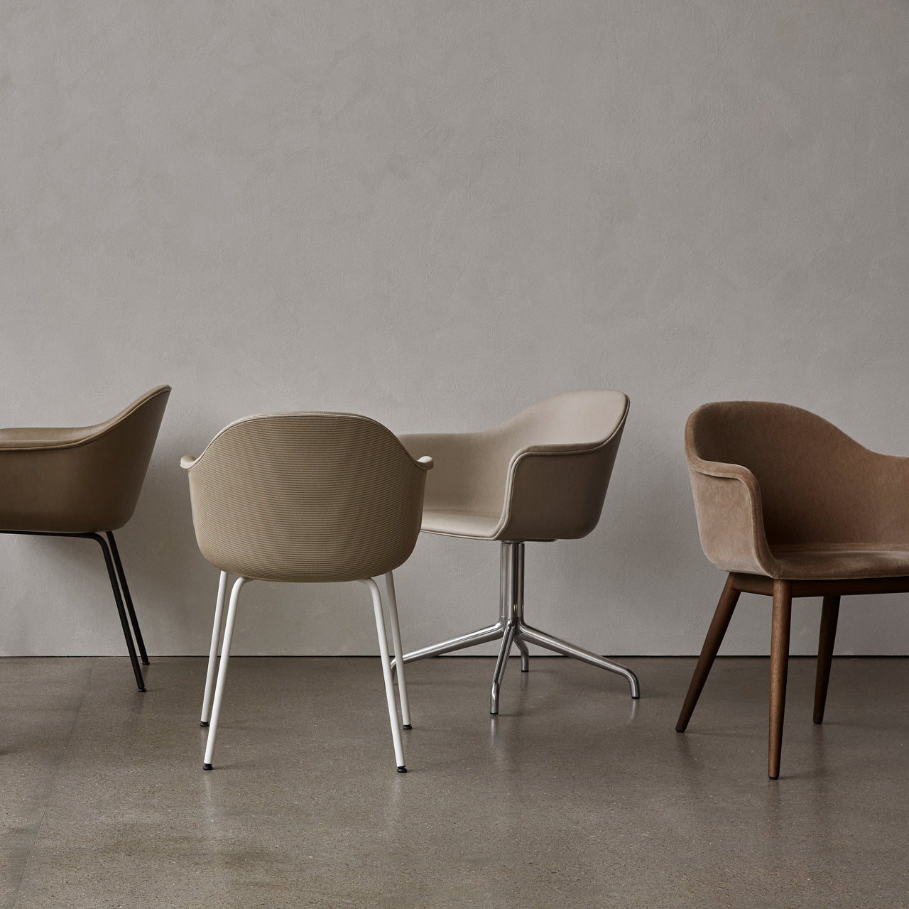Harbour Dining Chair Star Base with Return: Fully Upholstered