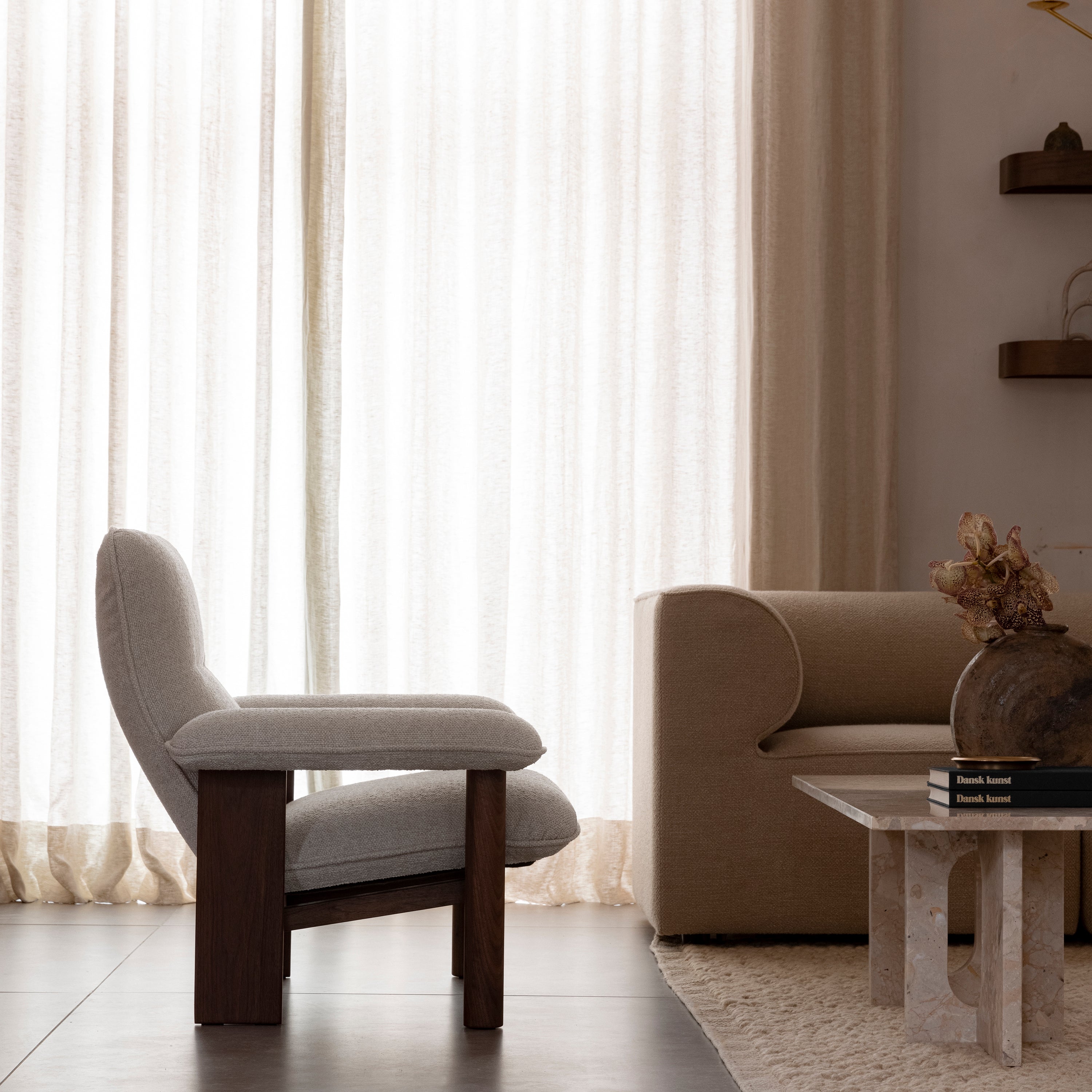 Brasilia Lounge Chair: High Back Upholstered