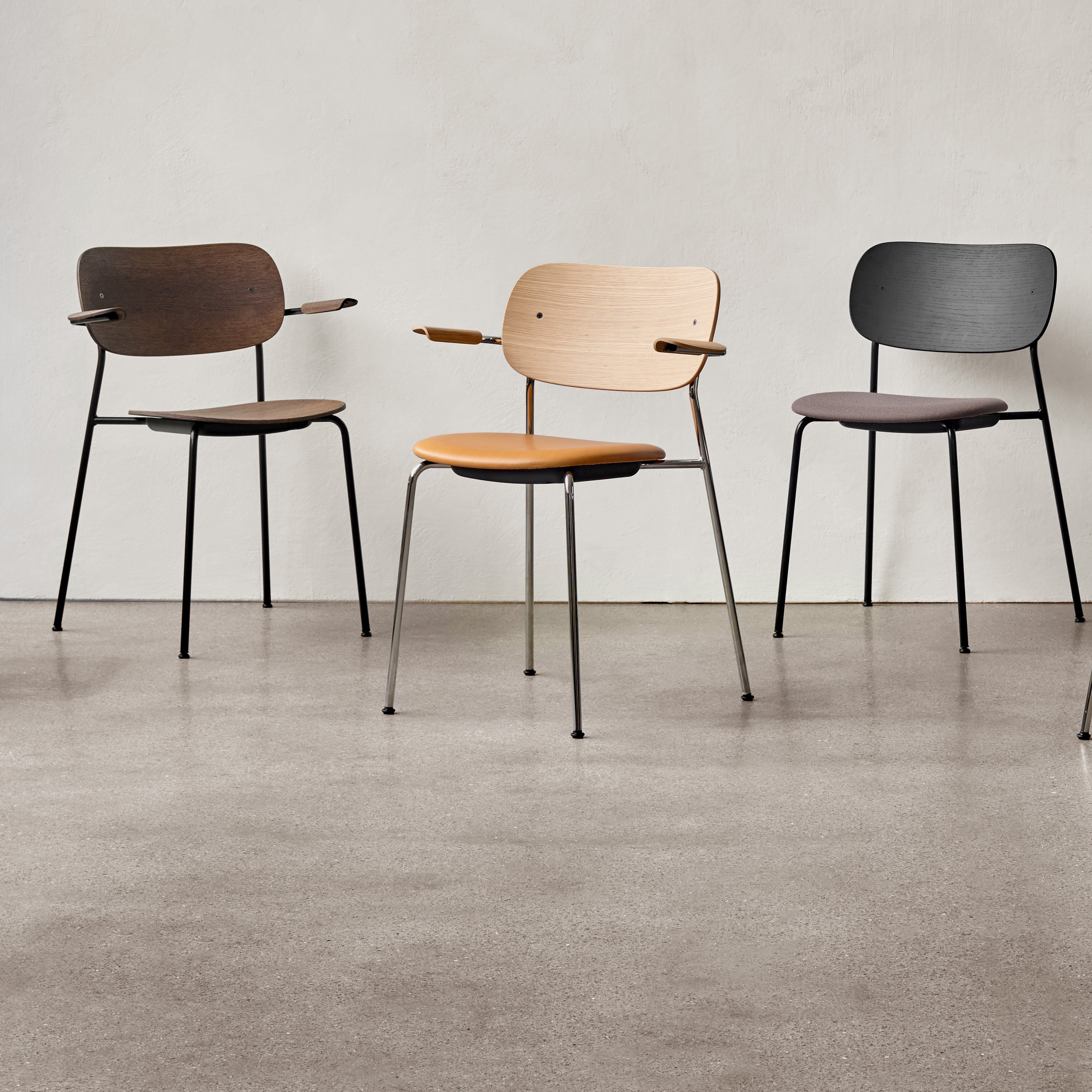 Co Dining Chair with Armrest: Seat Upholstered