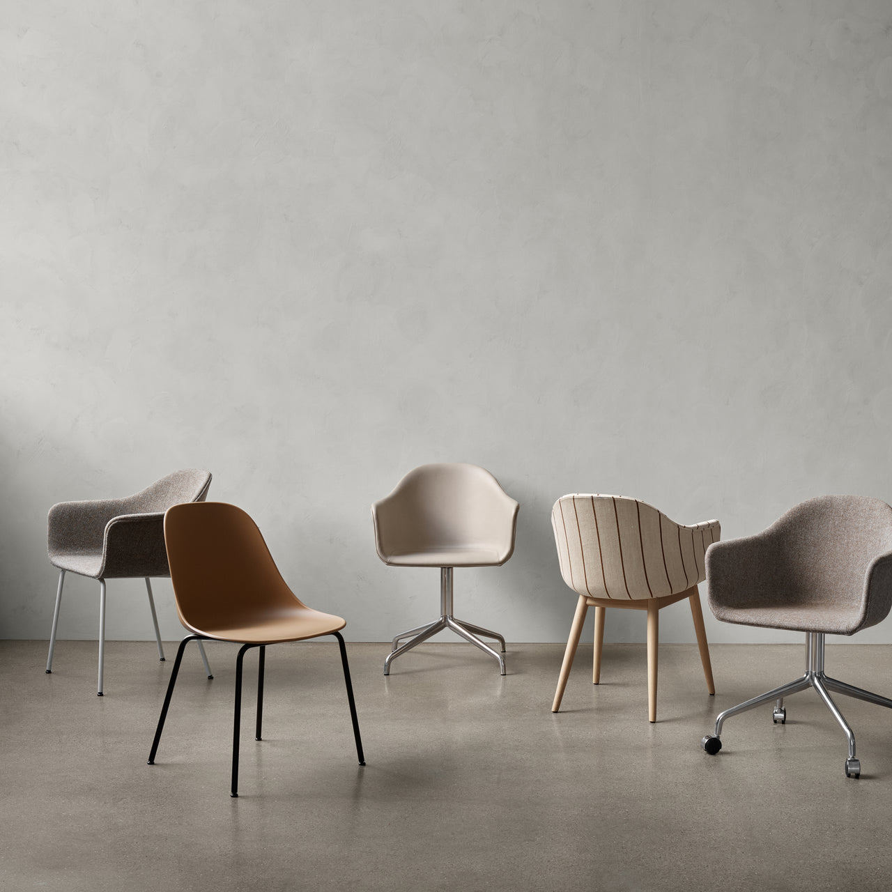 Harbour Dining Chair Star Base with Return: Fully Upholstered