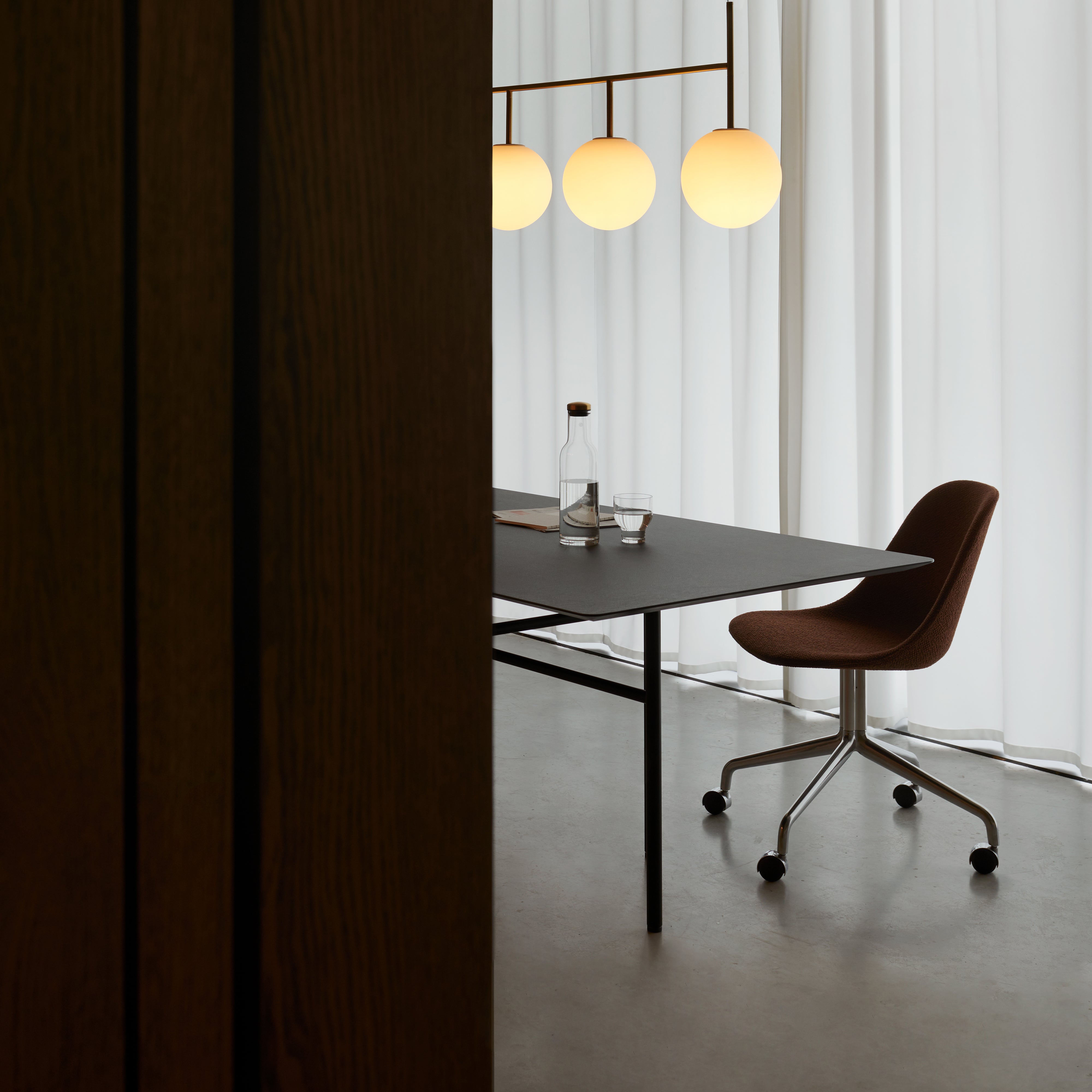 Harbour Side Chair Star Base with Castors: Upholstered