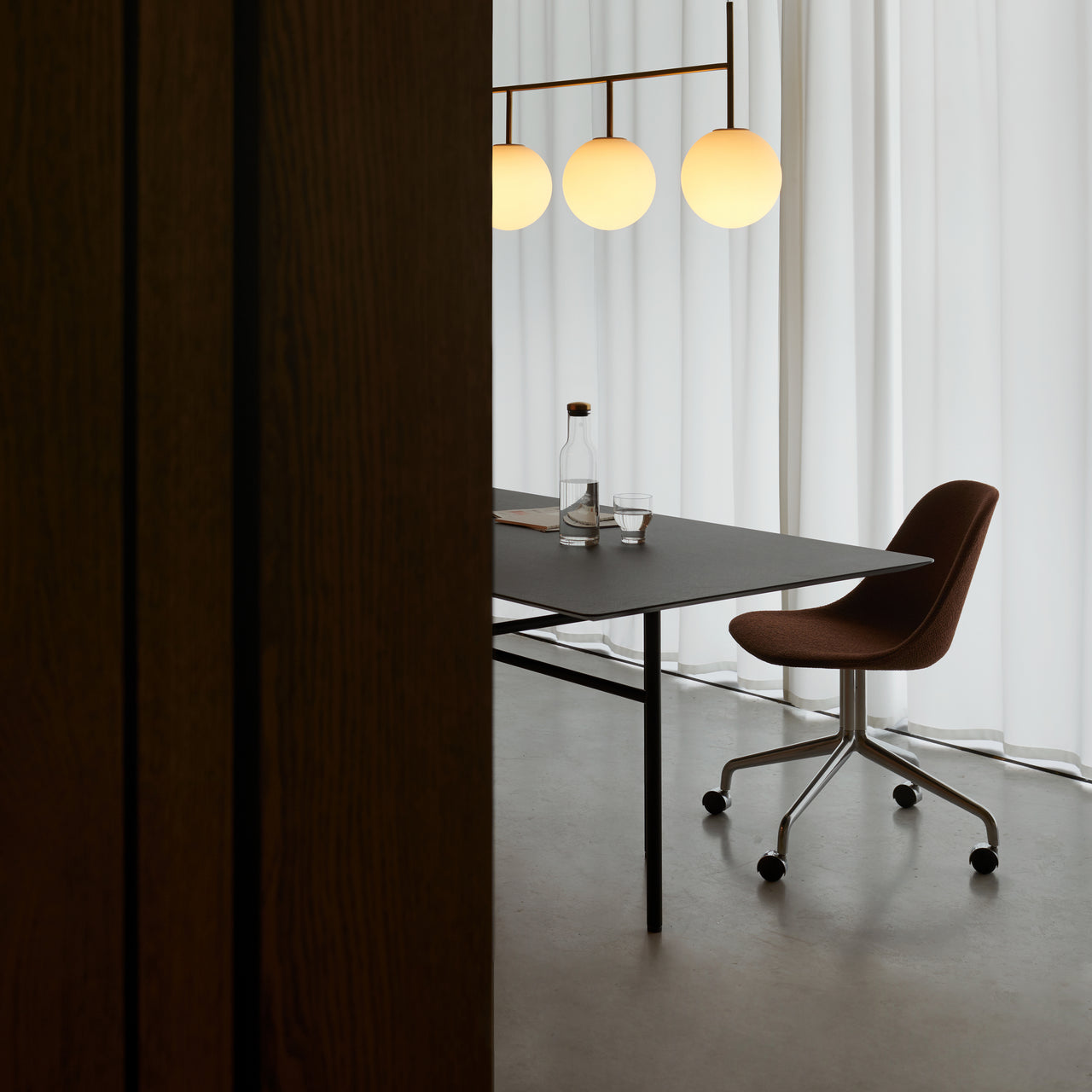 Harbour Side Chair Star Base with Castors: Upholstered