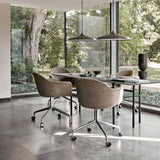 Harbour Dining Chair Star Base with Castors: Upholstered