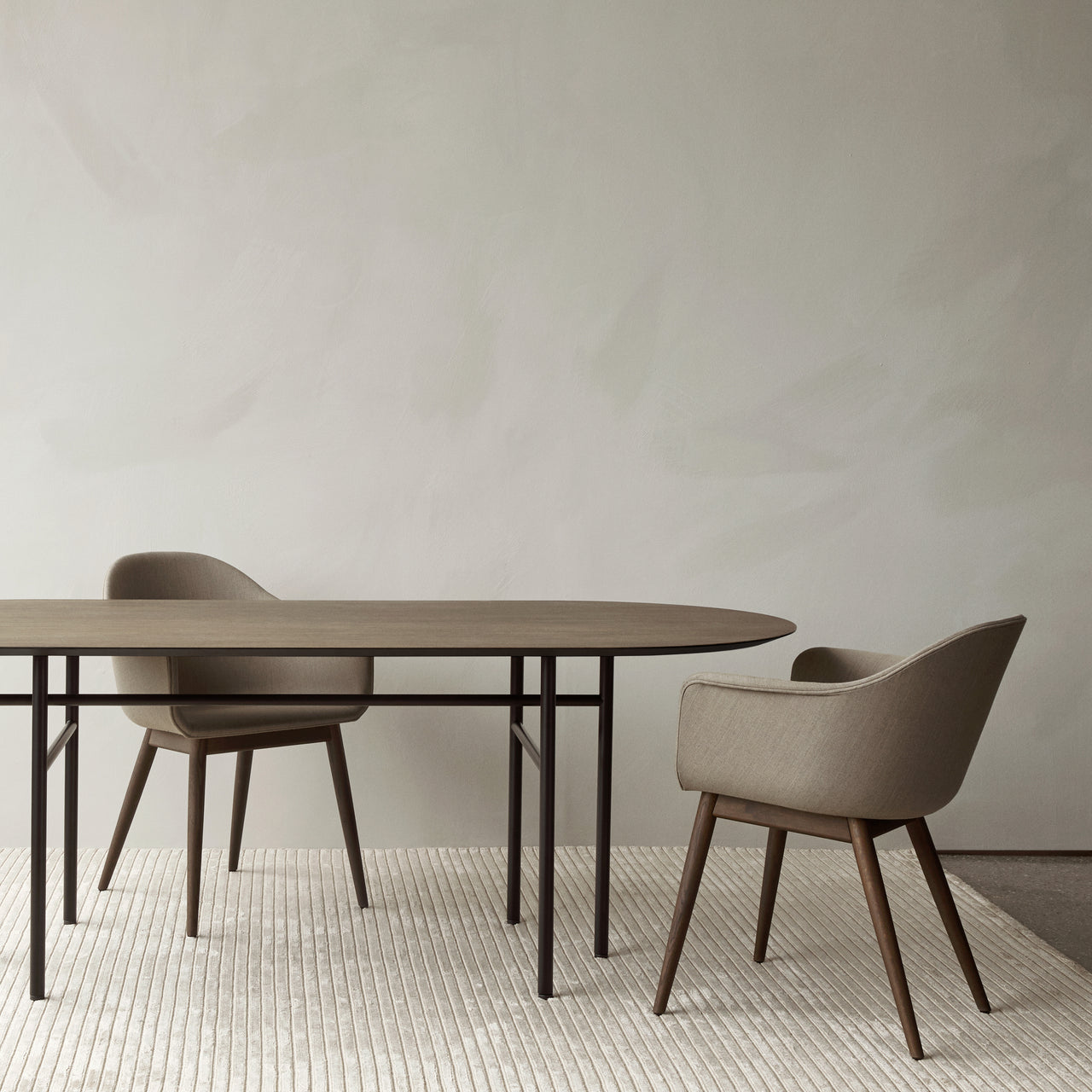 Harbour Dining Chair: Wood Base Upholstered
