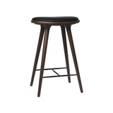High Stool: Counter + Dark Stained Oak + Black Leather