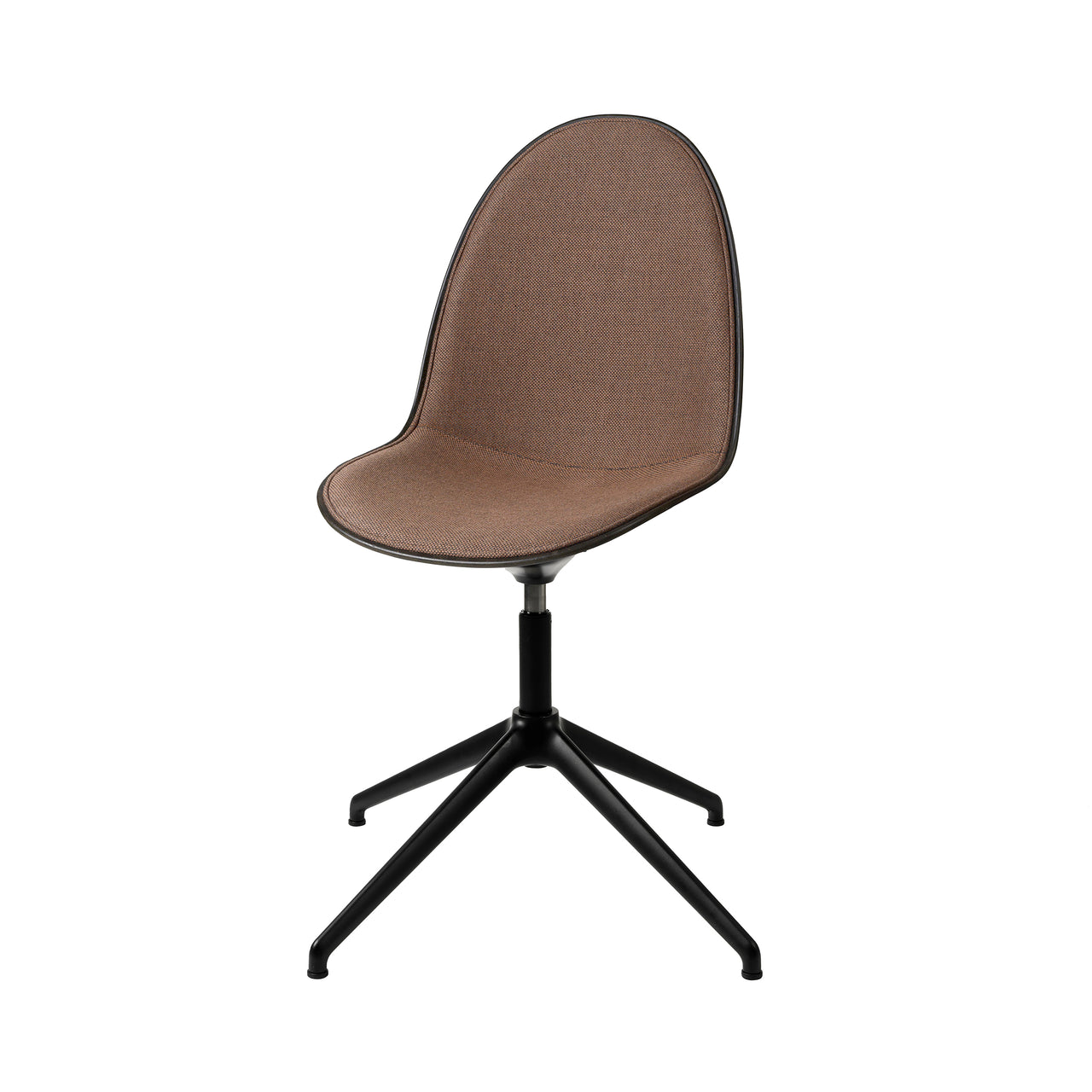 Eternity Swivel Chair: Front Upholstered + Coffee Waste Black + Black