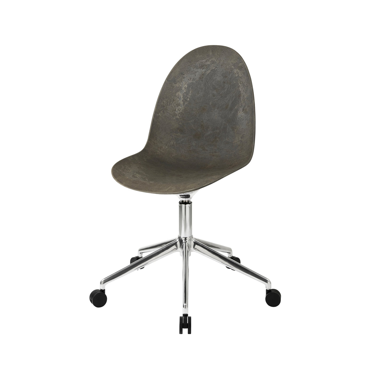 Eternity Swivel with Castor: Coffee Waste Dark + Polished Aluminum