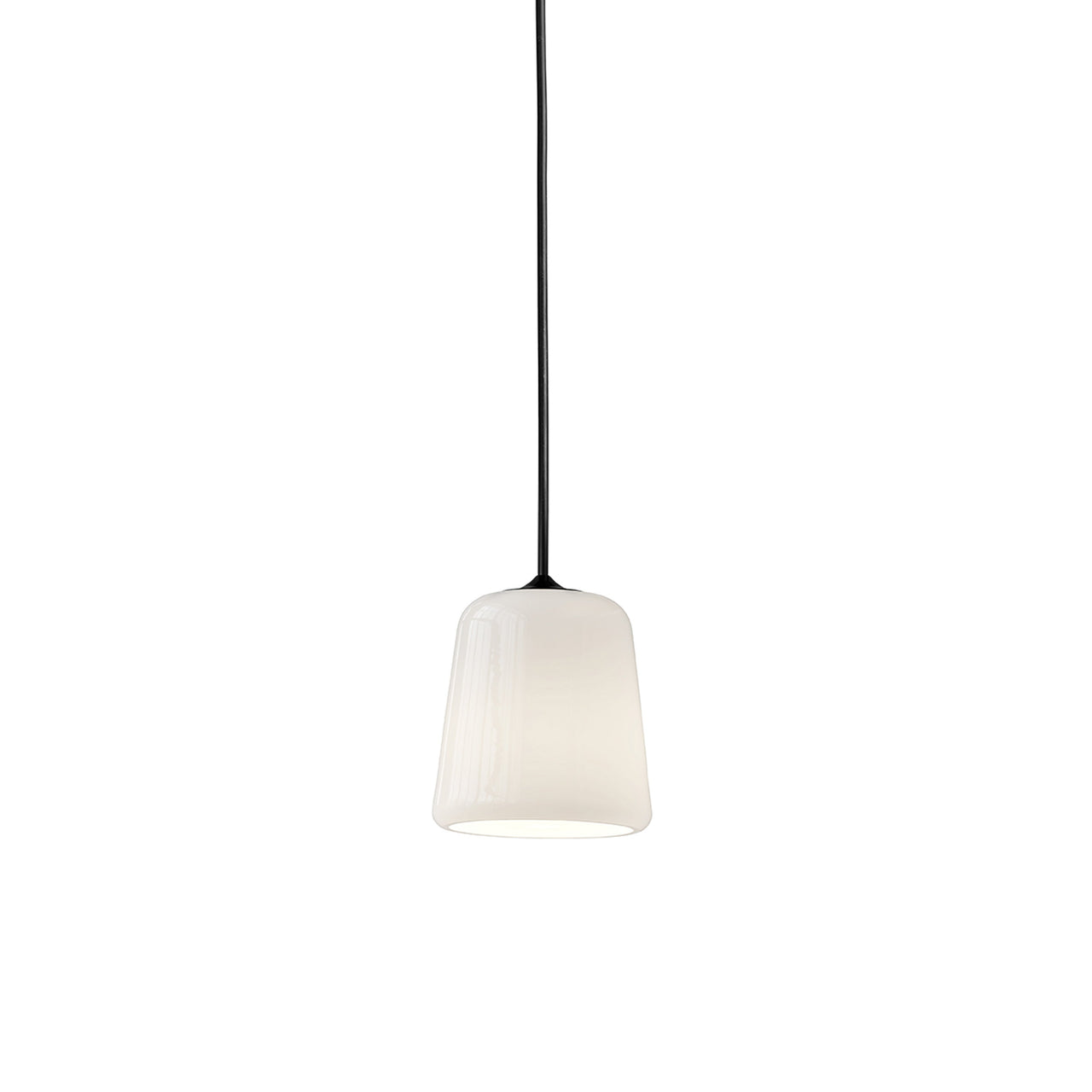 Material Pendant Light: White Opal Glass + Black