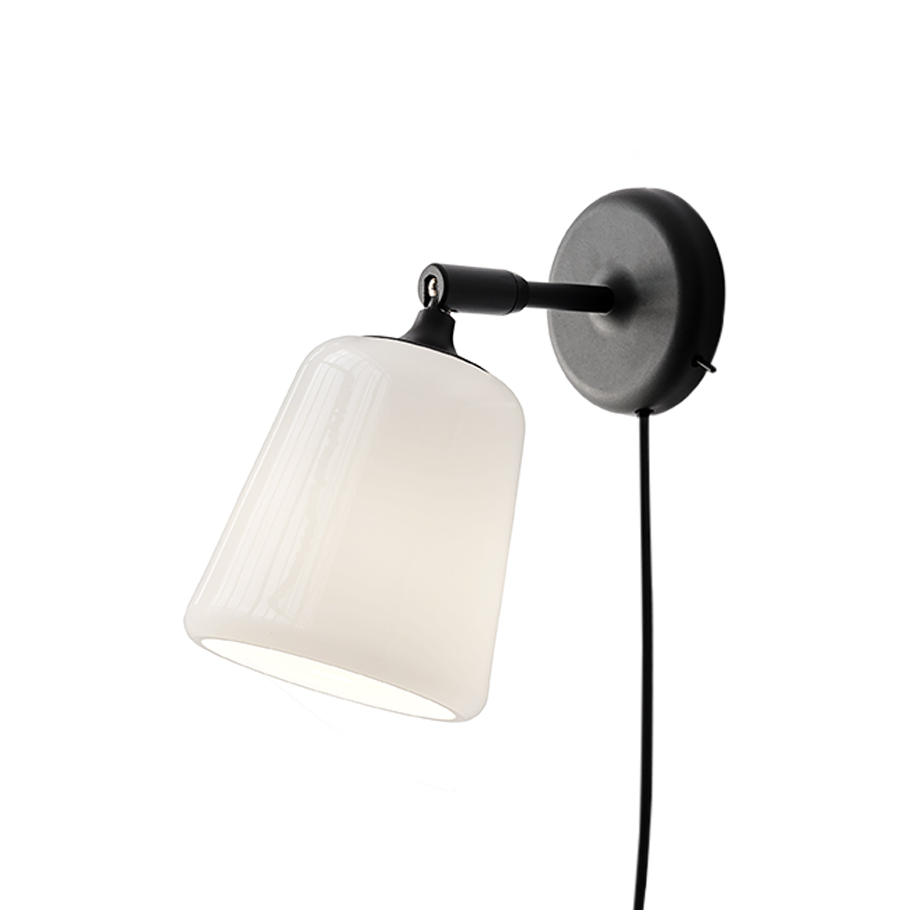 Material Wall Lamp: White Opal Glass