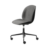 Beetle Adjustable Meeting Chair: 4 Star Base with Castors + Front Upholstered + Black