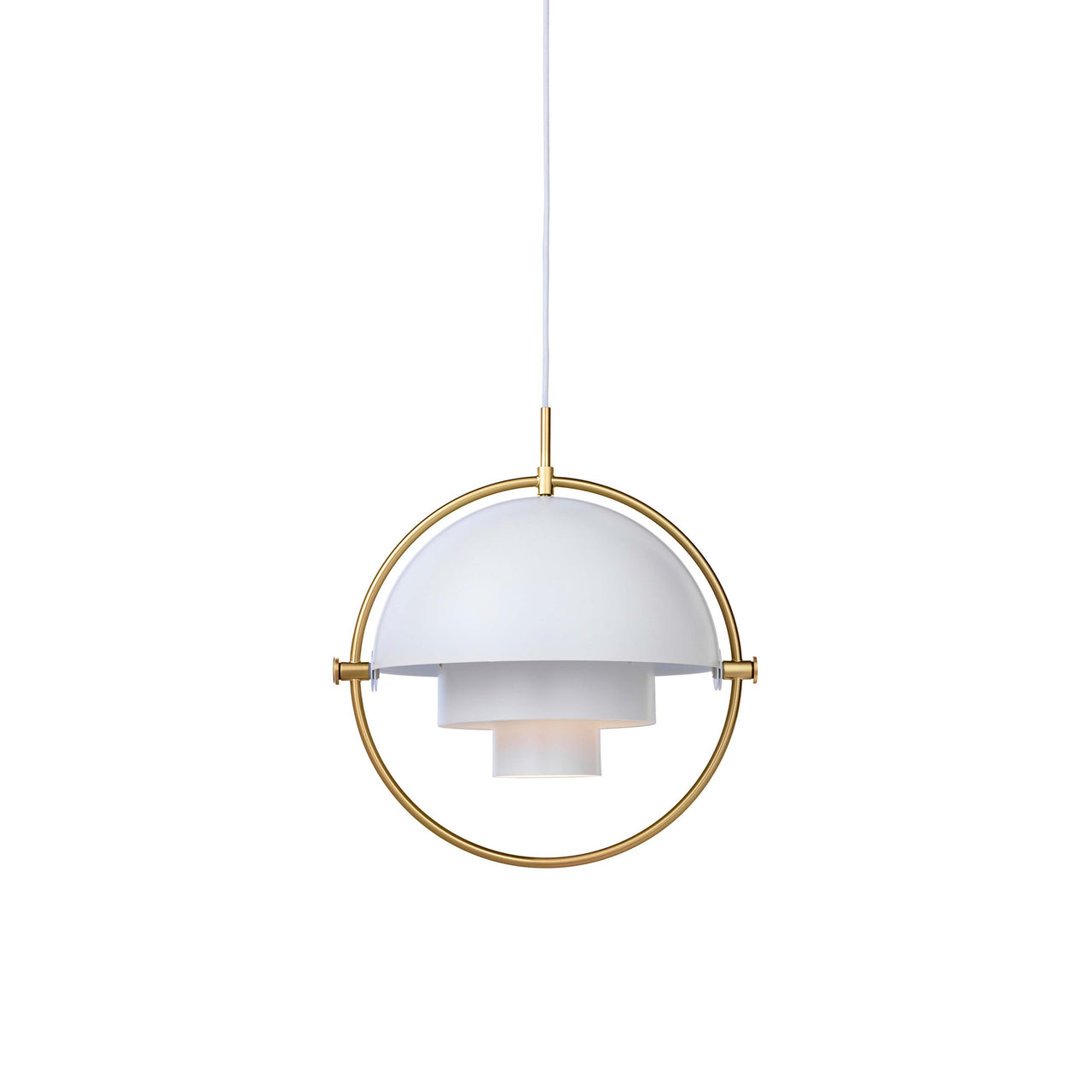 Multi-Lite Pendant: Small + Brass + White Semi Matt