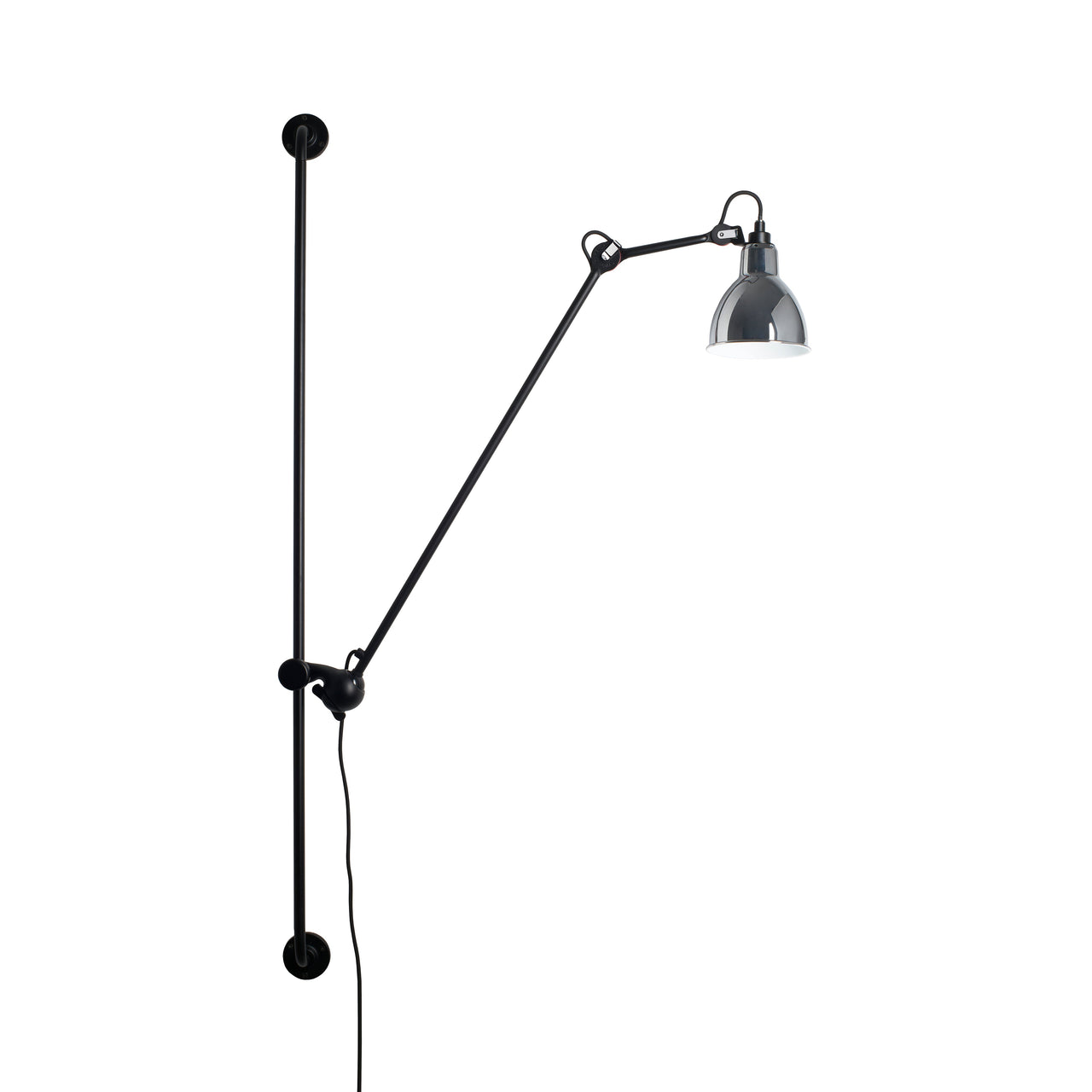 Lampe Gras N°214 Wall Lamp: Chrome + Round