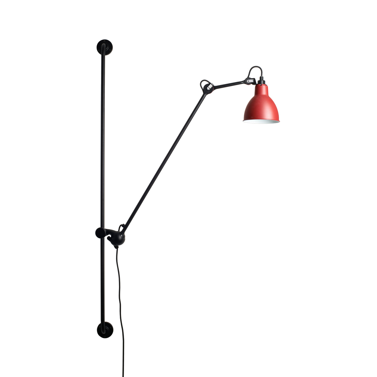Lampe Gras N°214 Lamp: Red + Round