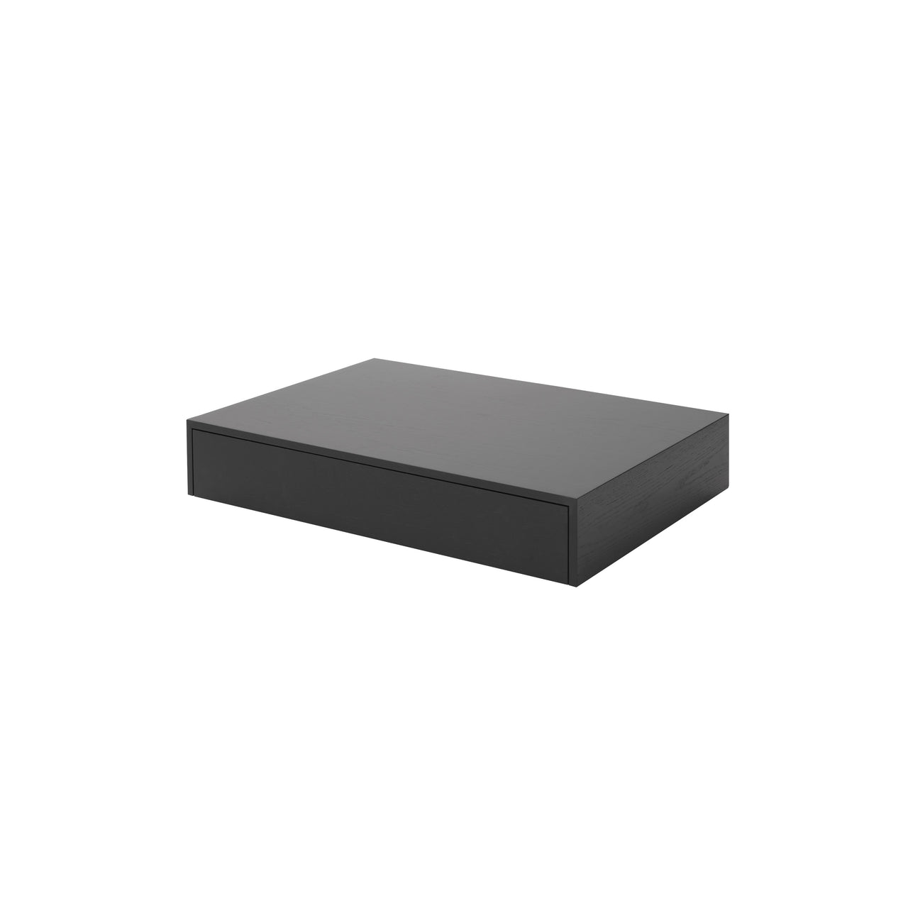 Mass Wide Coffee Table: With Drawer + Black Stained Oak