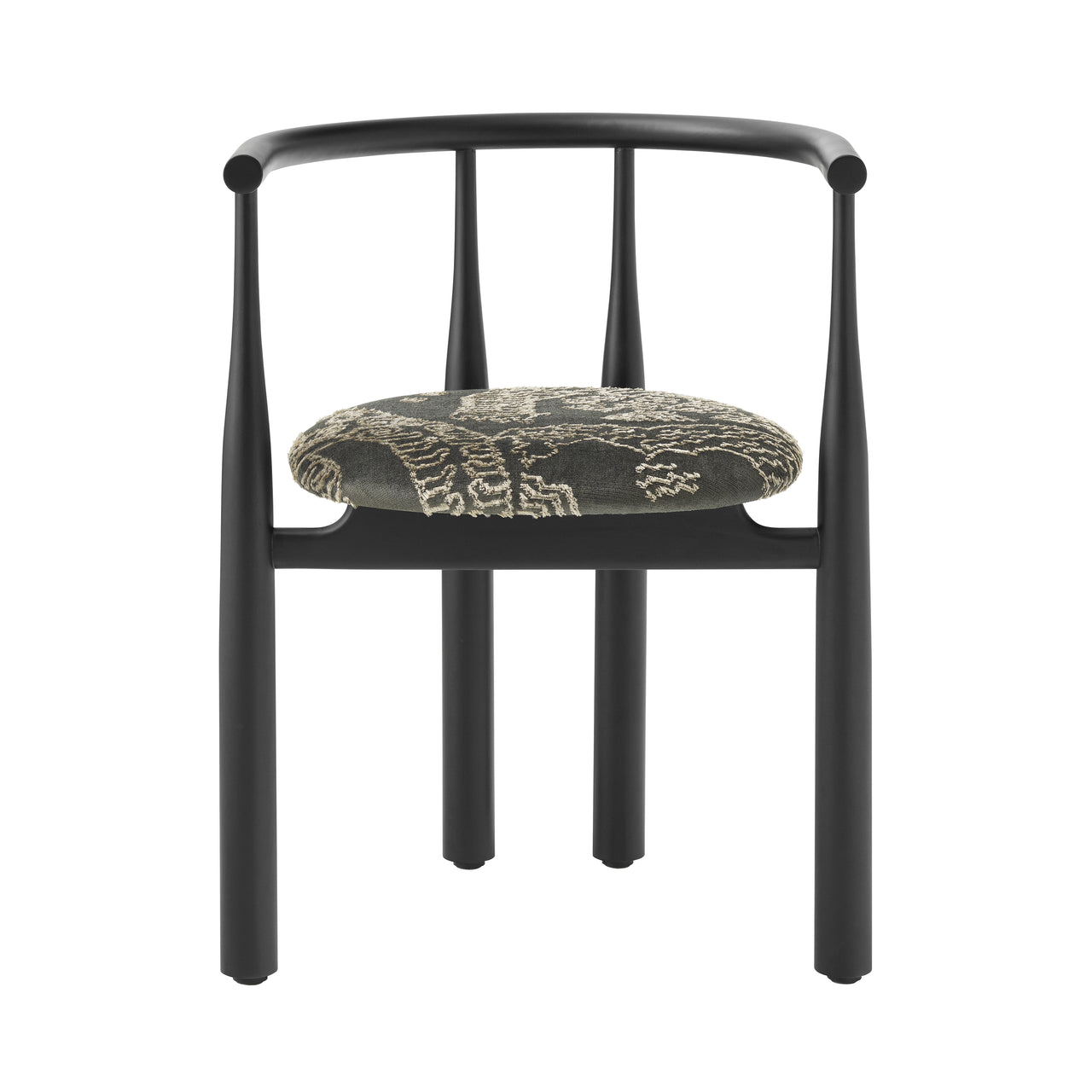 Bukowski Chair: Upholstered + Black + Dedar Tiger Mountain 003