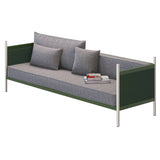 Grid Straight Sofa with Low Partition: Upholstered