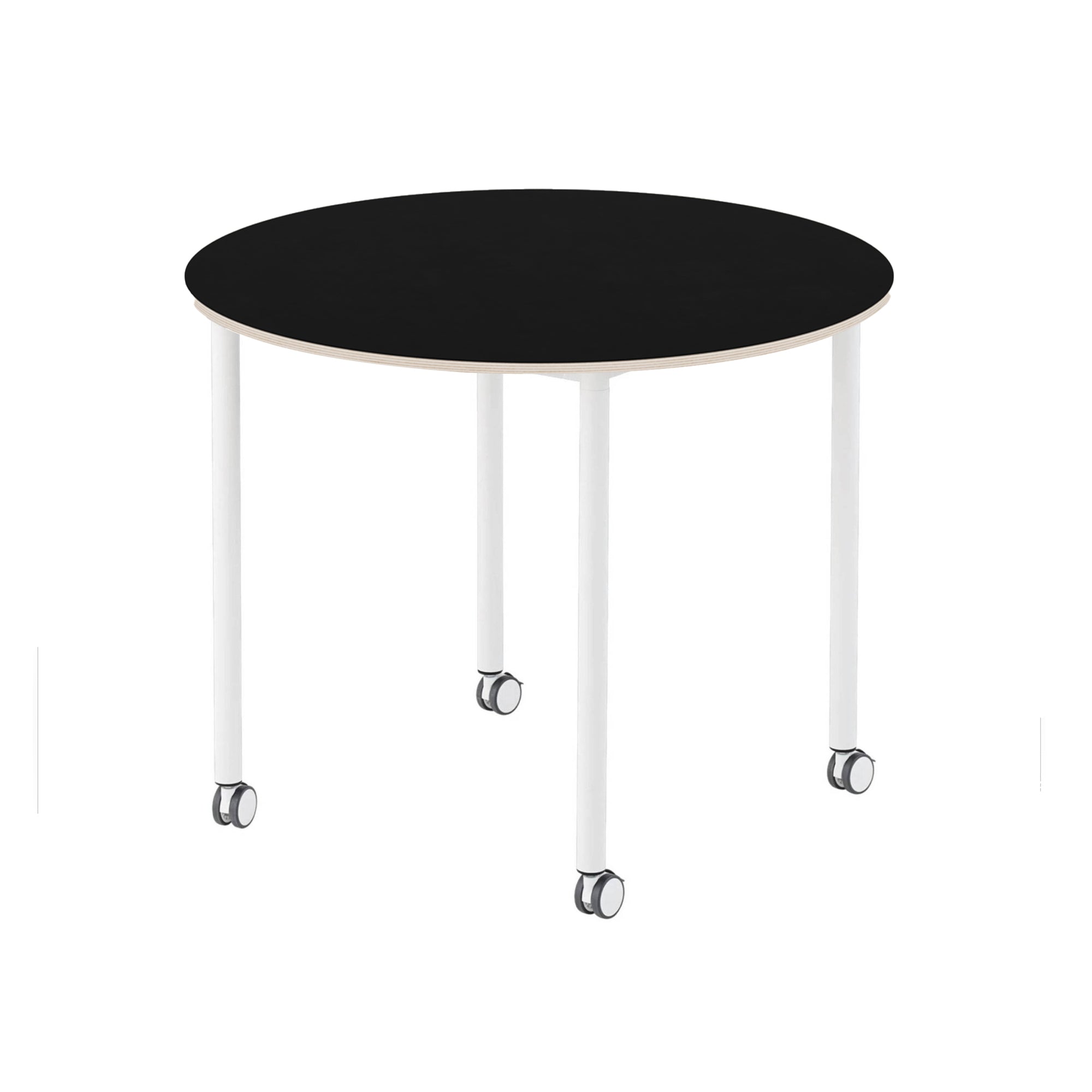 Base Table with Castors: Round + Small - 35.4