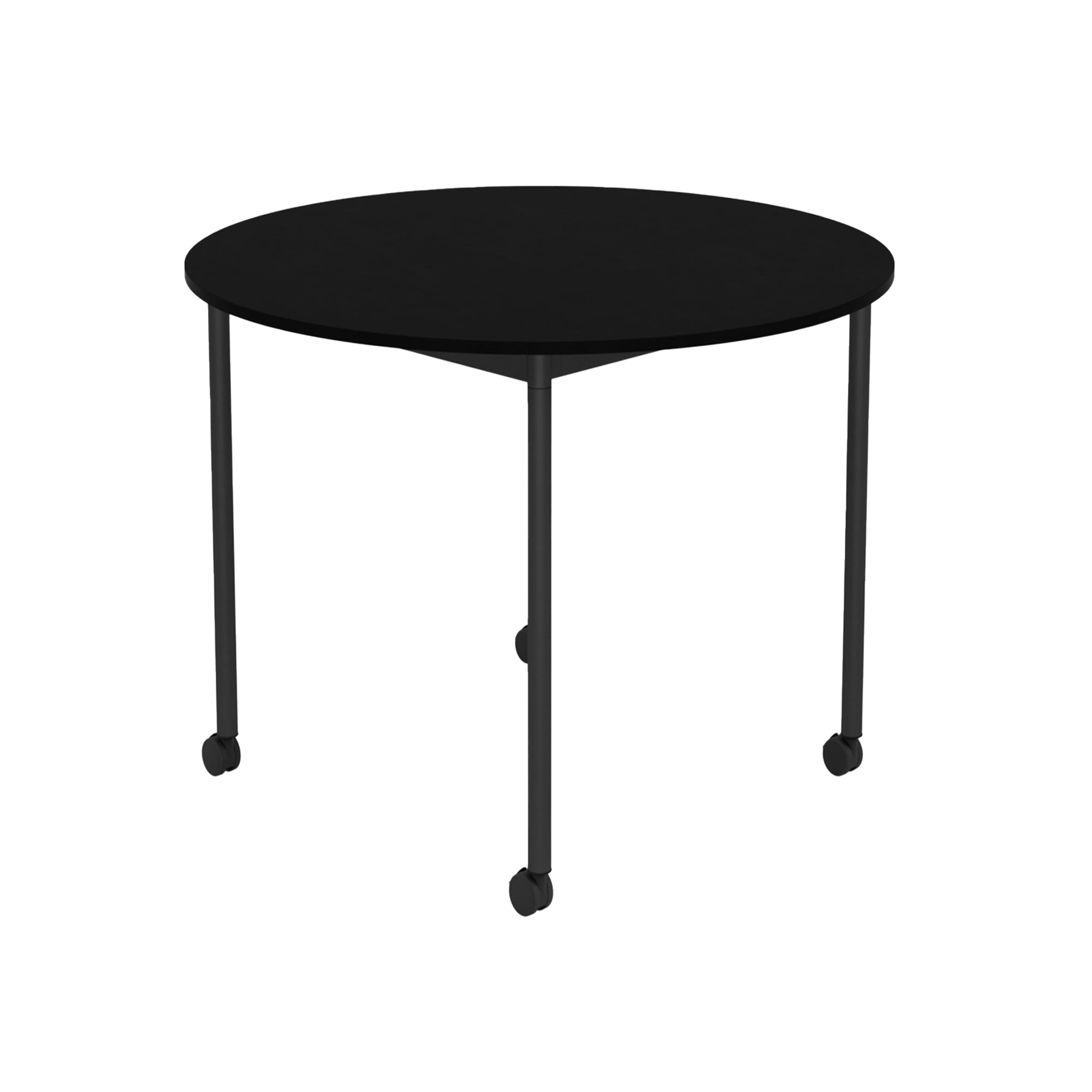 Base Table with Castors: Round + Small - 35.4