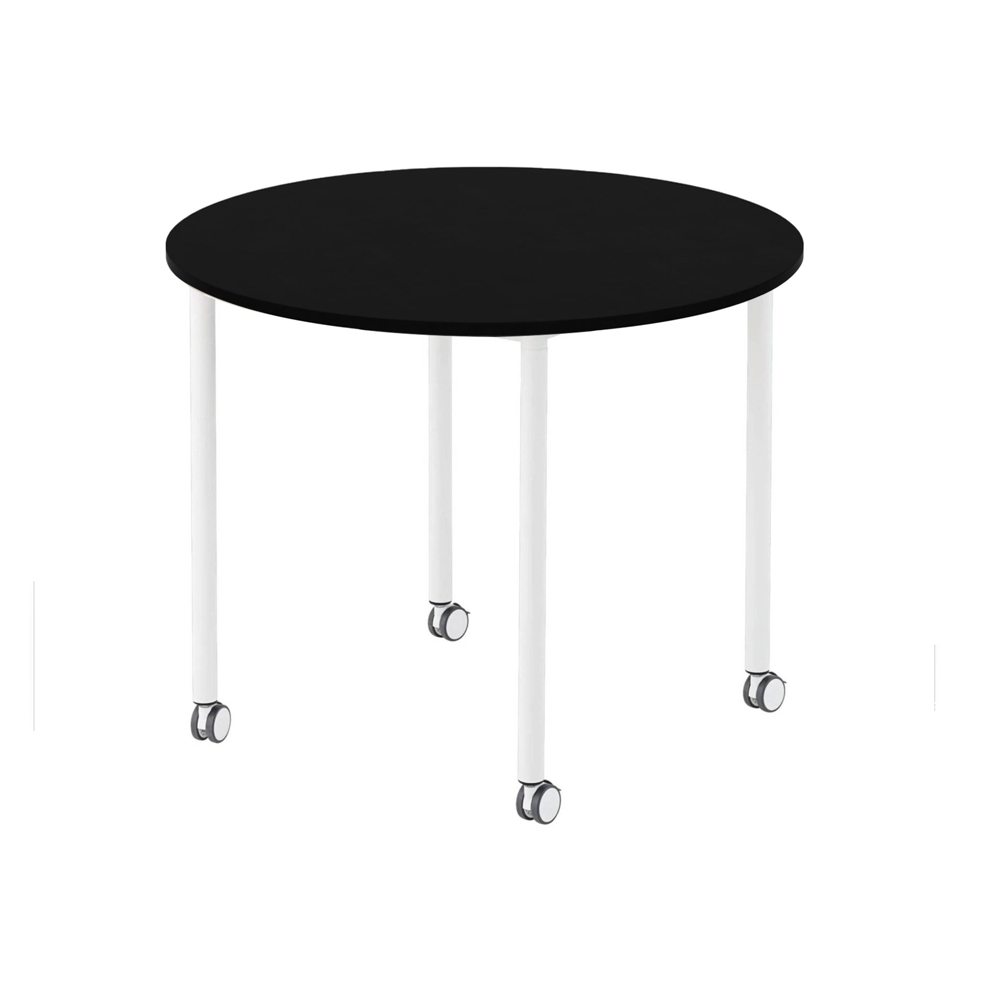 Base Table with Castors: Round + Small - 35.4