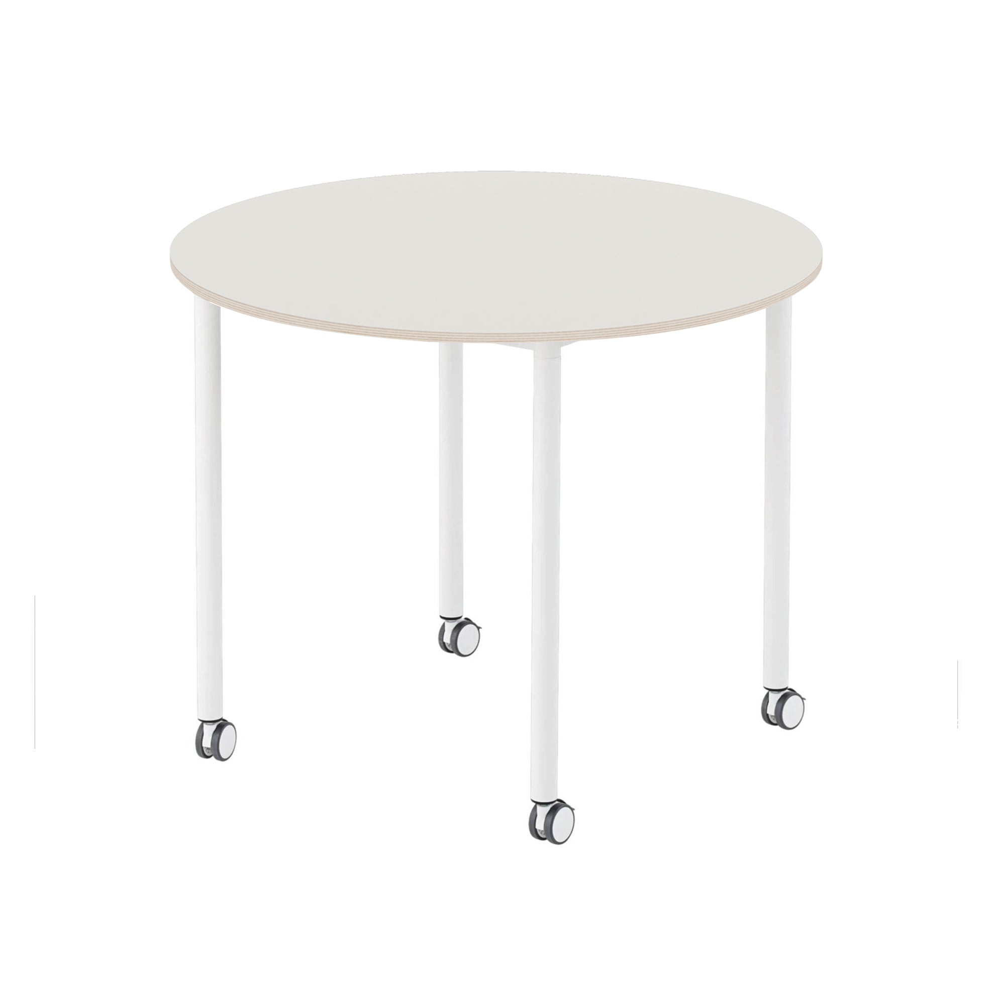 Base Table with Castors: Round + Small - 35.4
