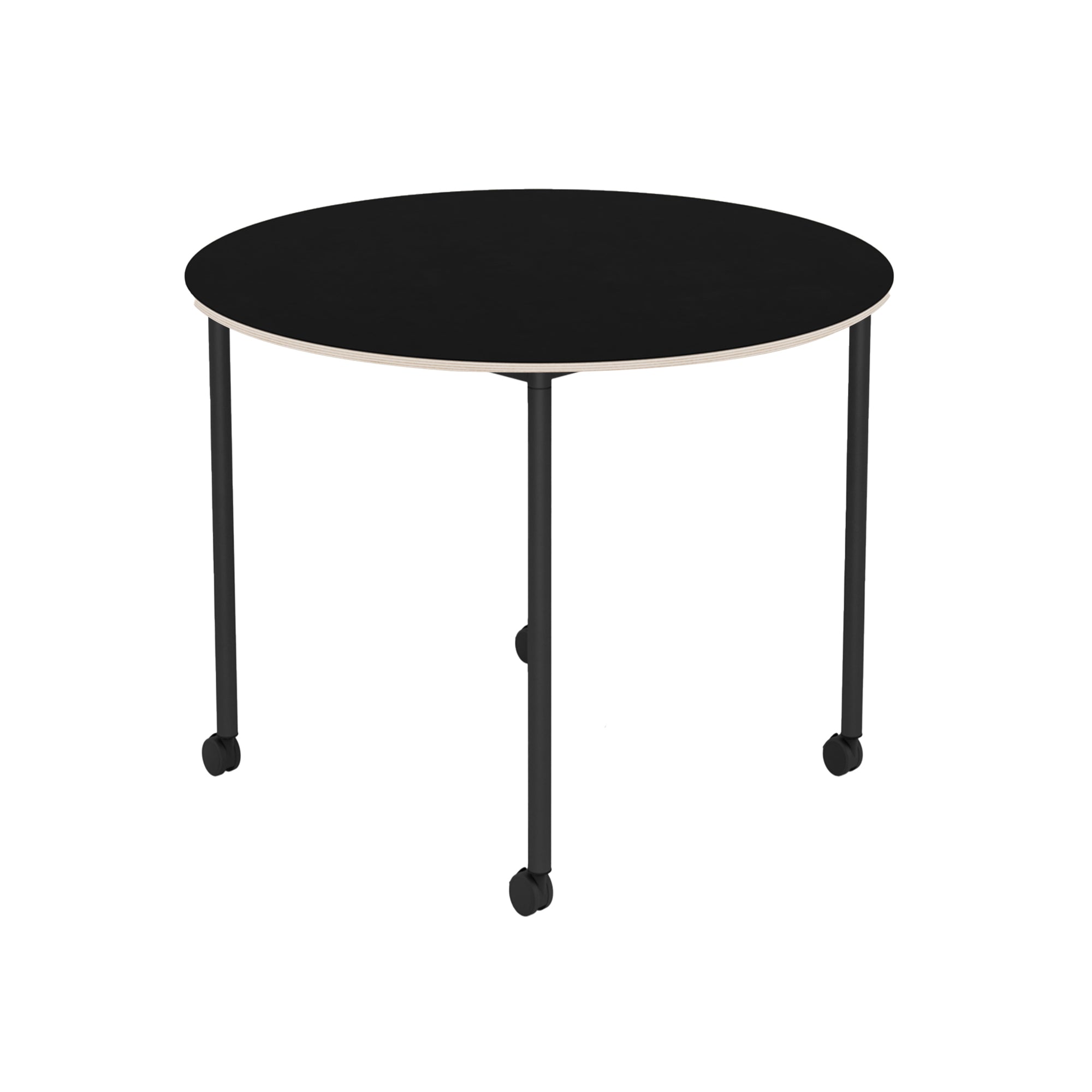 Base Table with Castors: Round + Small - 35.4