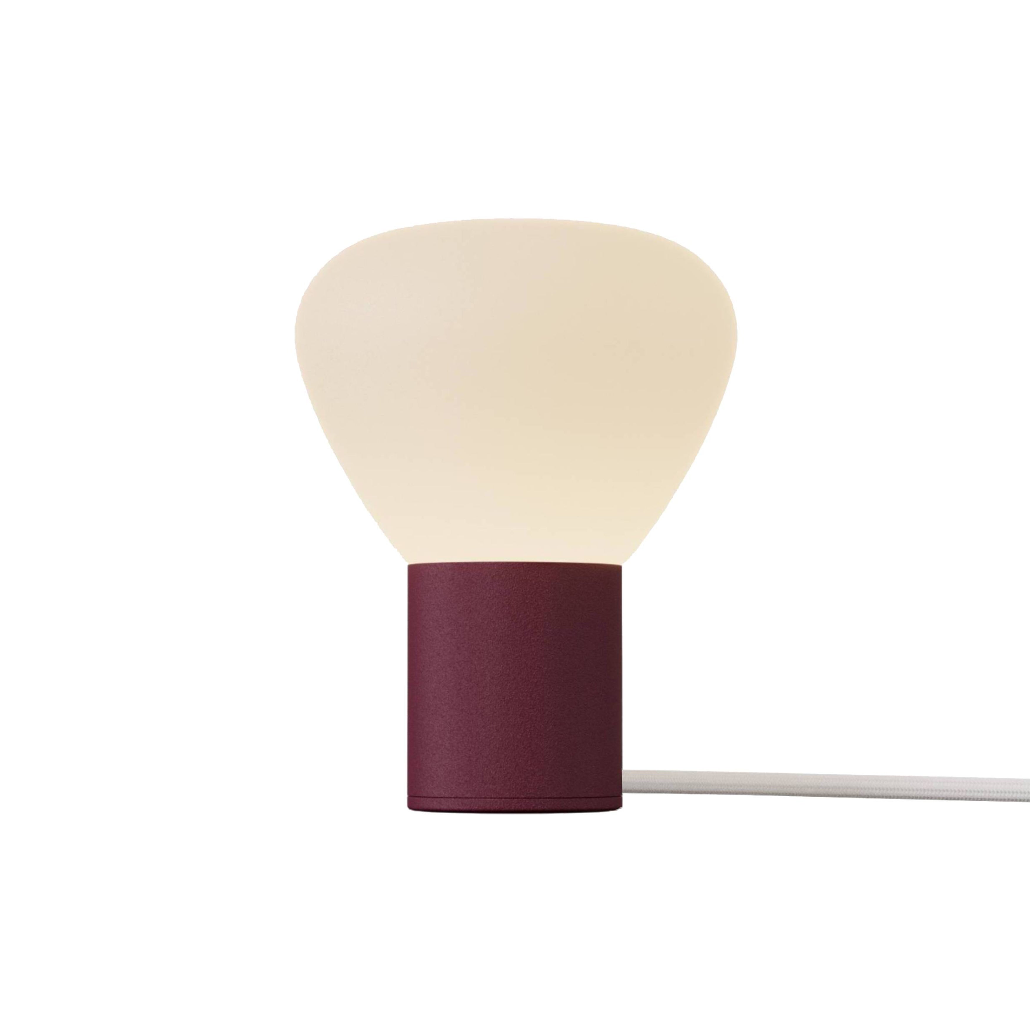 Parc 01 Table Lamp: Handswitch +  Burgundy + White