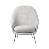 Bat Lounge Chair High Back: Conic Base + Antique Brass
