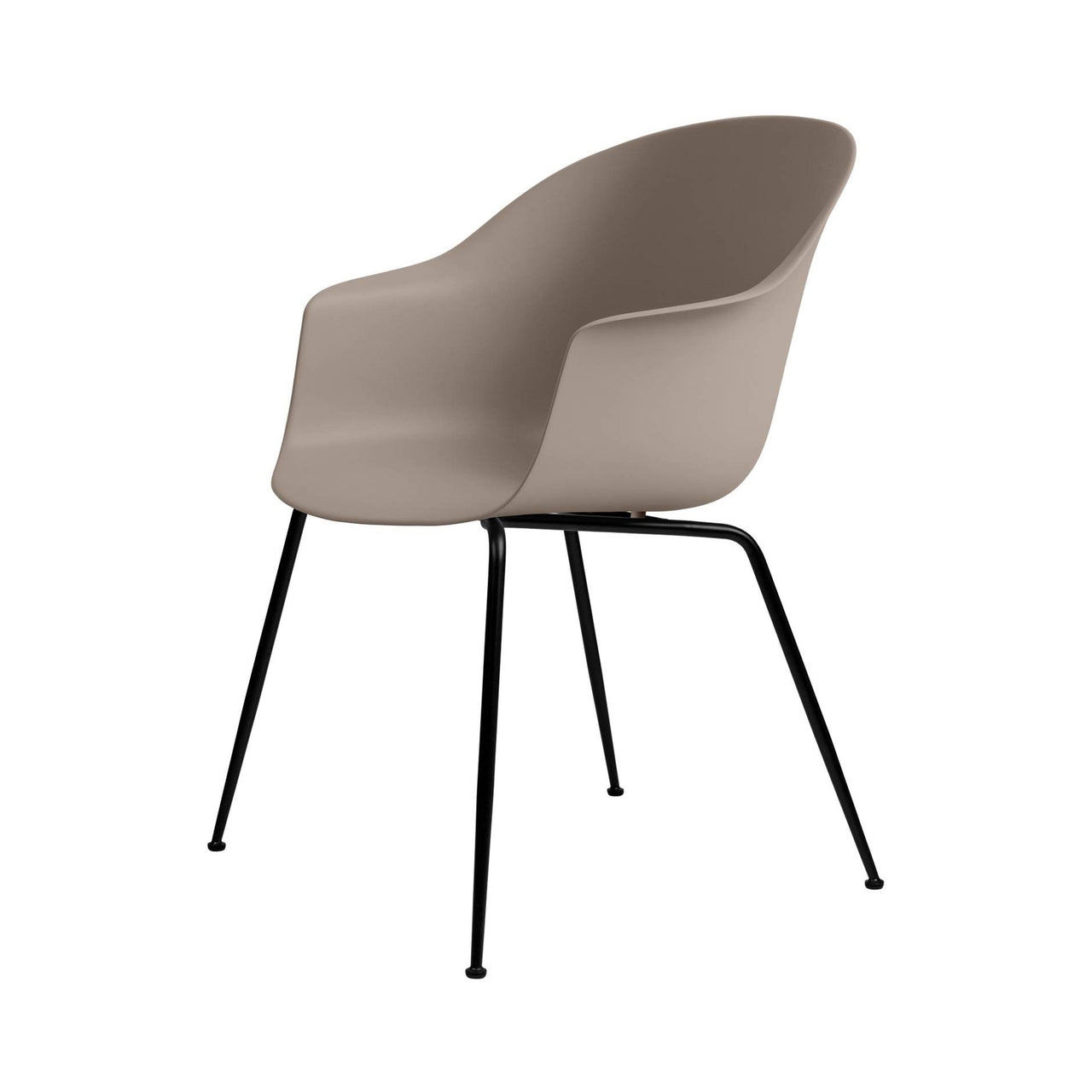 Bat Dining Chair: Conic Base + New Beige + Black Matt