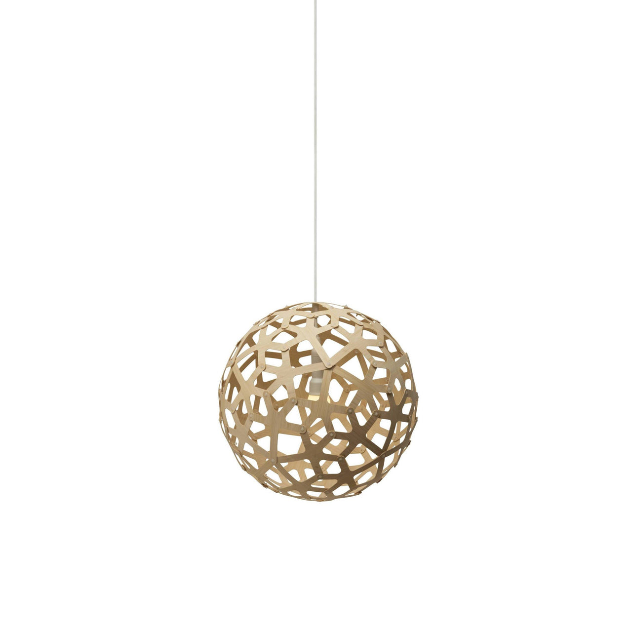Coral Pendant Light: Extra Small + Bamboo + White