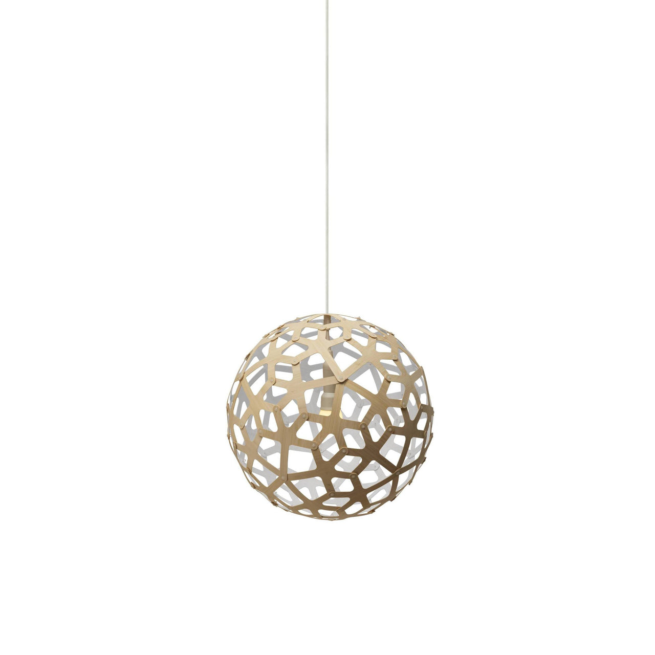 Coral Pendant Light: Extra Small + Bamboo + White + White