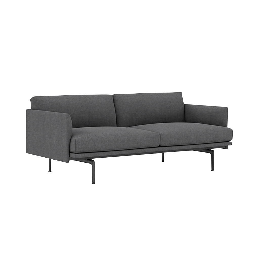 Outline 2-Seater Sofa: Black + Remix 163