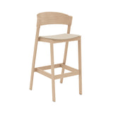 Cover Bar Stool: Upholstered + Oak + Without Footrest